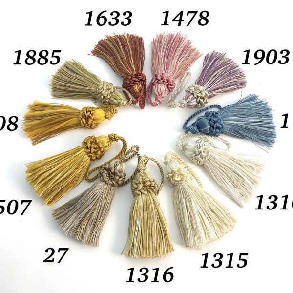 1 pompon à nœud clé fait à la main en Italie, décoration pour meubles anciens, rideaux, draperies, vintage, luxe, élégant, cadeau pour la maison