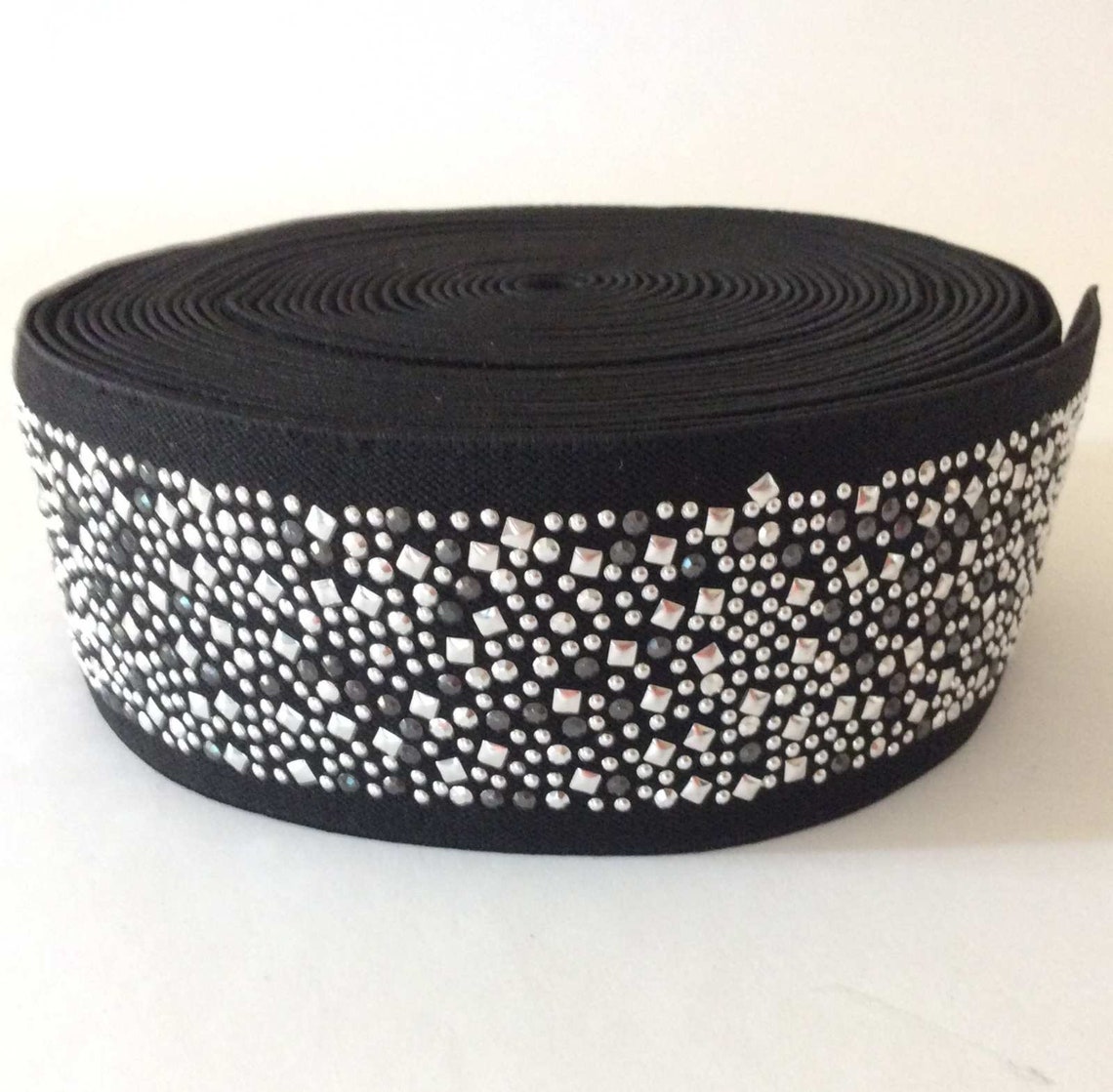Bracciale Punk Borchiato Nero E Argento, Cuoio Sintetico, Biker Metallaro, Taglia Unica Adulto