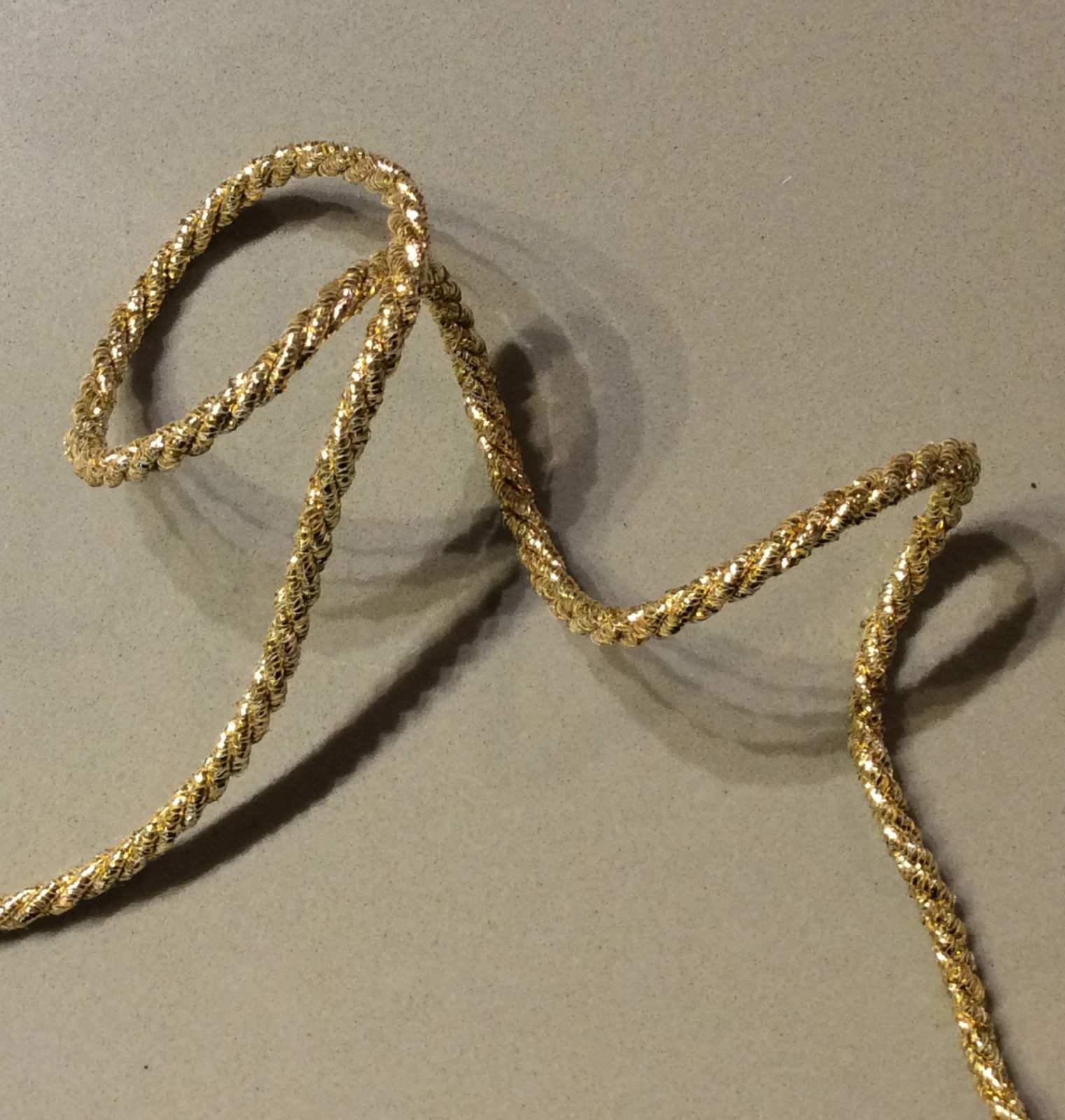 Cord by yard metallic twisted rope shiny string gold silver | Etsy