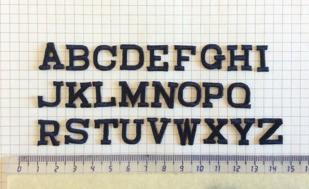 Iron on Embroidered Letters Embroidery Applique Blue Letters Craft