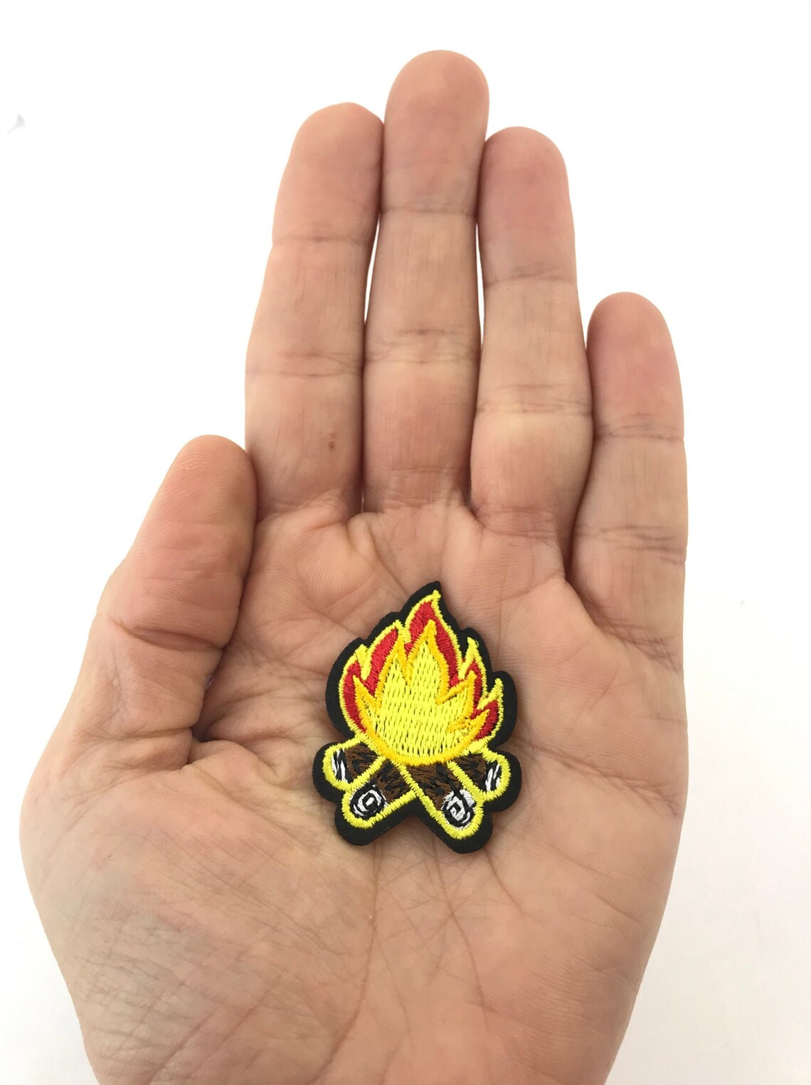 1 small iron on patch fire flame patches embroidered diy Etsy