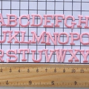 Iron on embroidered letters pink baby embroidery applique letters craft supplies diy machine embroidery 9/16 " craft supplies monogram