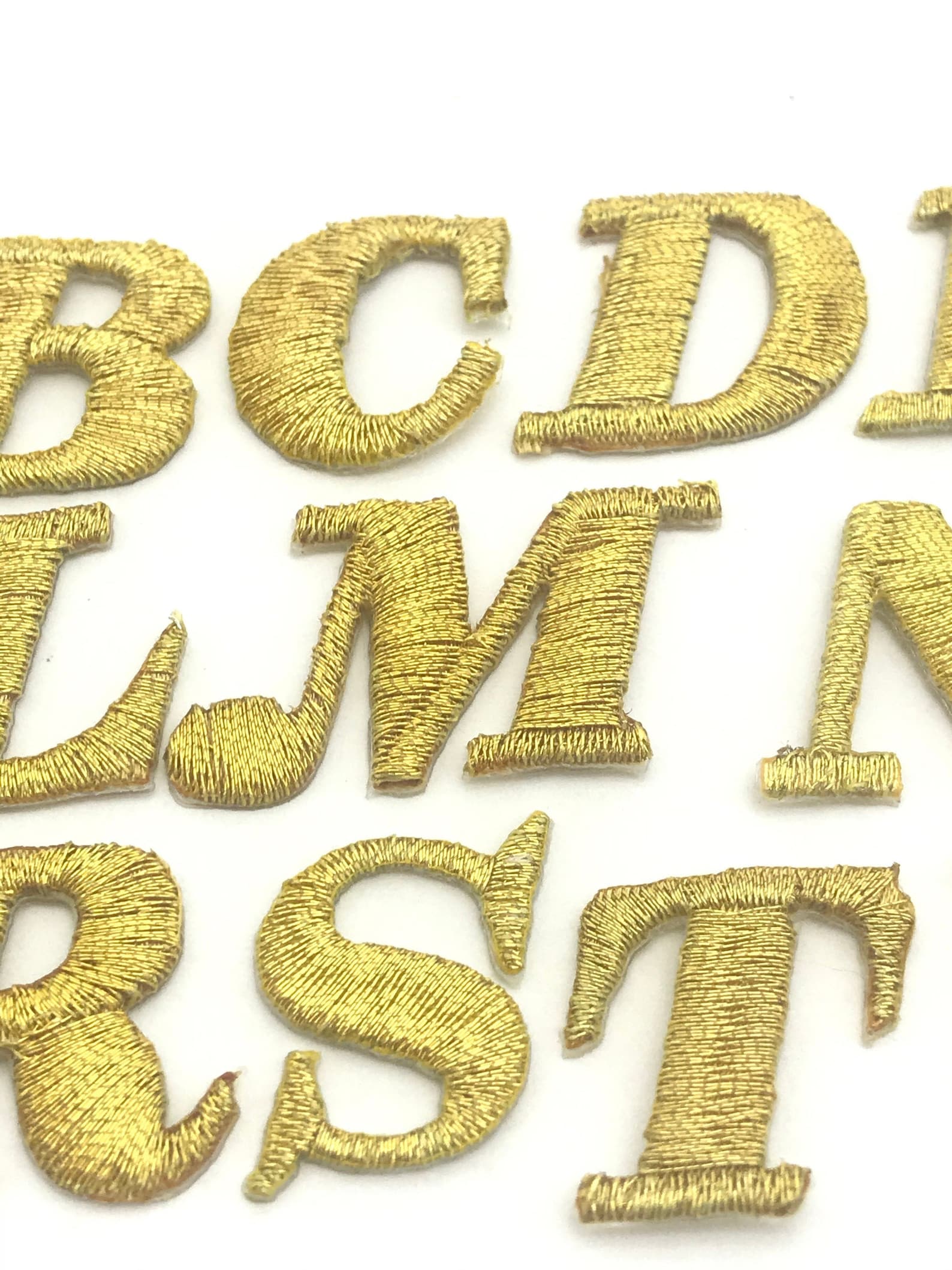 Iron on embroidered letters gold patch embroidery applique | Etsy
