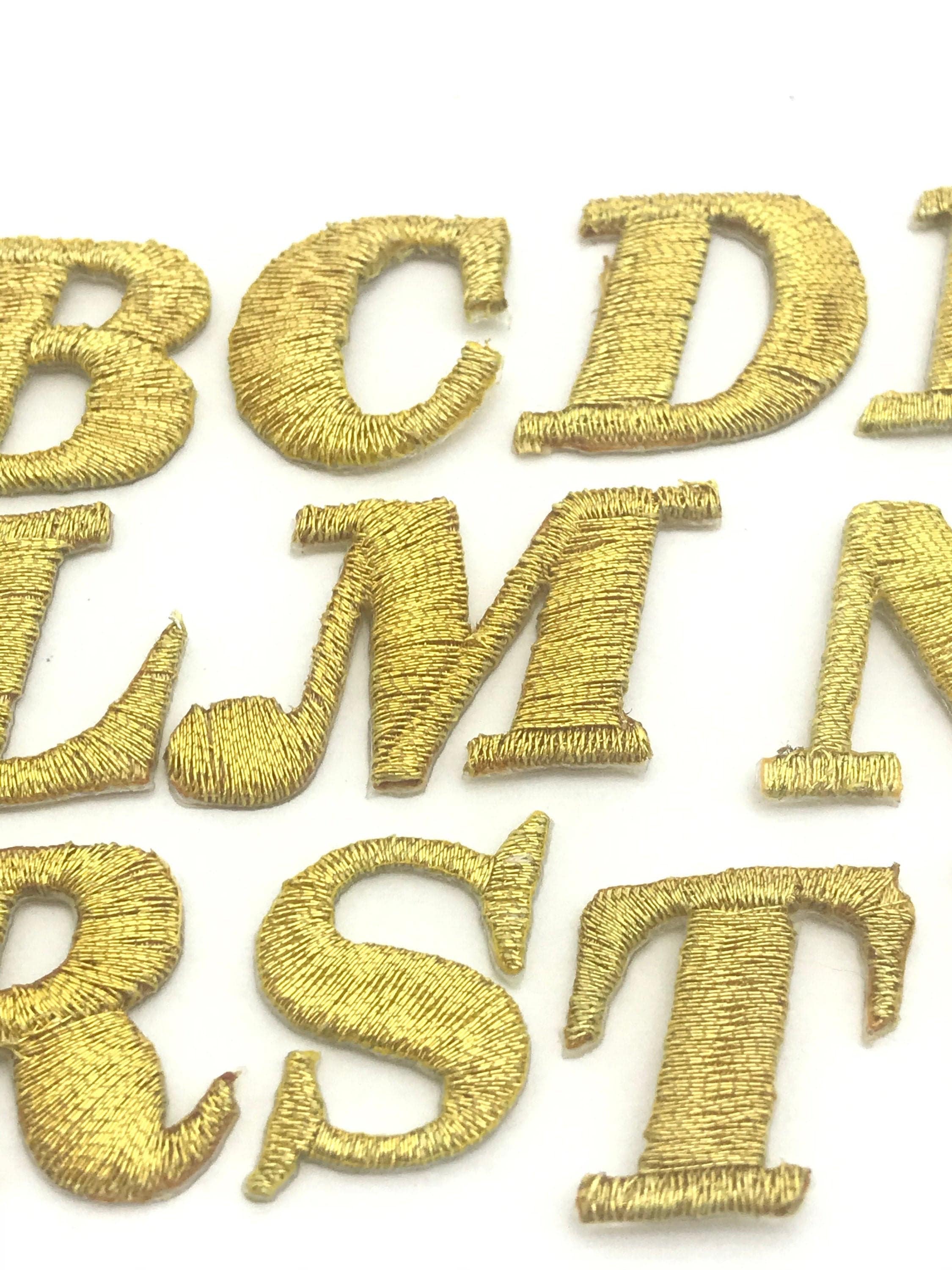 Iron on Embroidered Letters Gold Patch Embroidery Applique Etsy