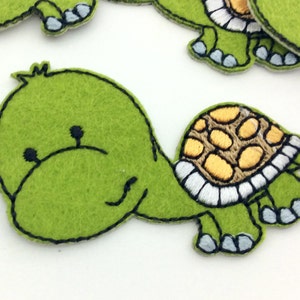 Iron on patch turtle green sea, patches embroidered, applique for gift kids school