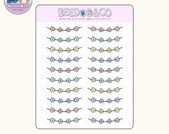 Floral Garland Planner Stickers | Deco, Spring, Bullet Journal, Pastels, Cute, Kawaii, Colourful
