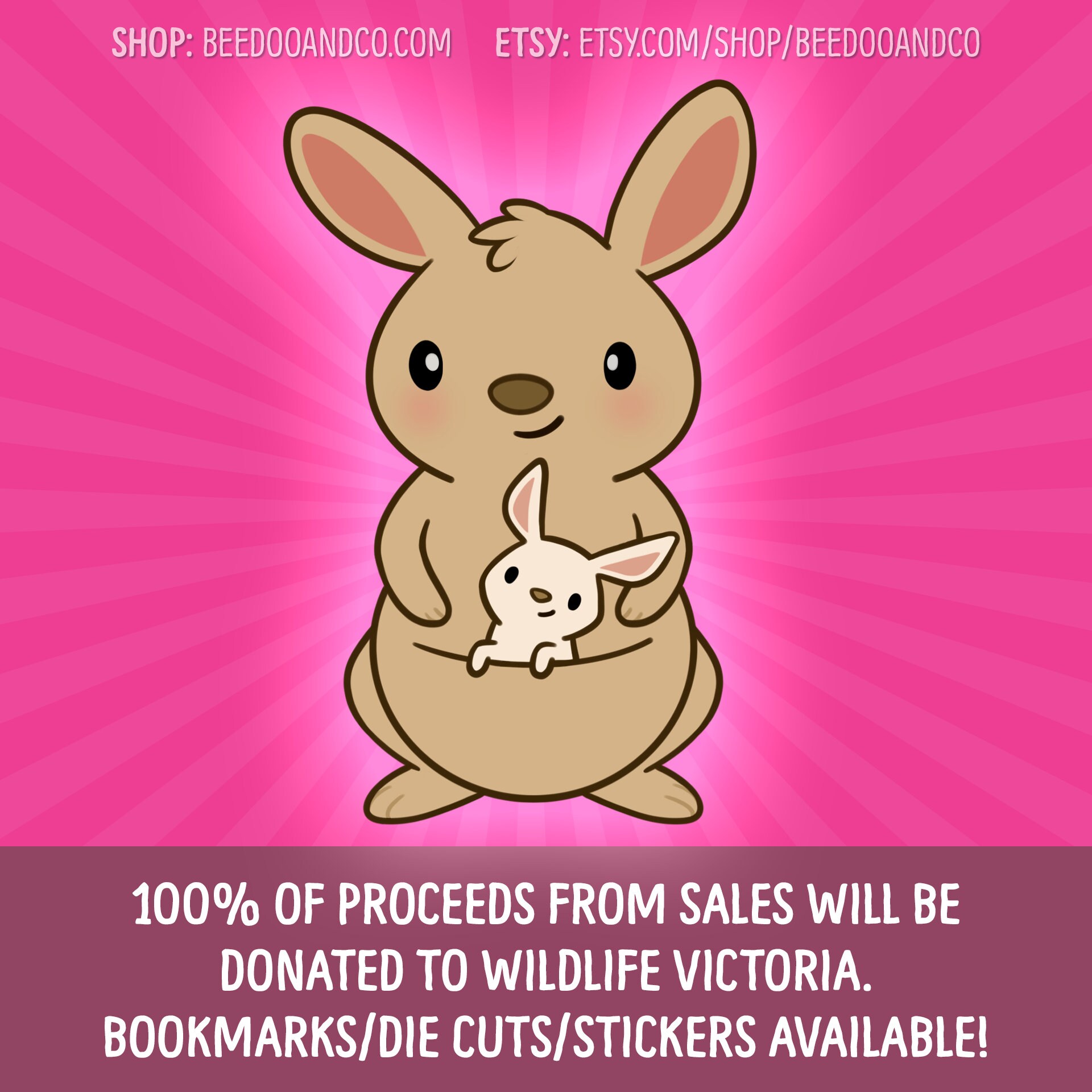 Charity Kangaroo Magnetic Bookmark/Planner Stickers/Die Cut