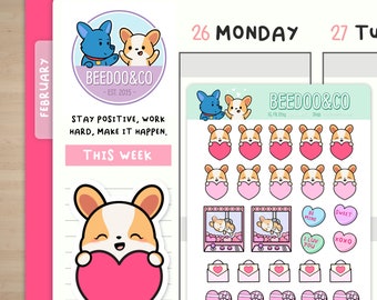 Valentine's Day Planner Stickers