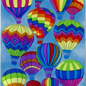 Stickers vintage super rares montgolfières prismatiques Sandylion