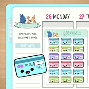Stickers creditcardbetalingsplanner | Erin Condren-stickers, happy planner, TN, financiën, geld, tracker