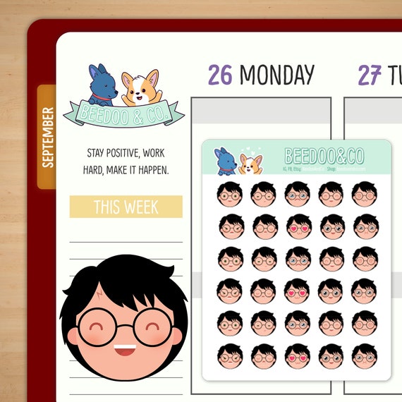 Wizard Boy Emoji Planner Stickers