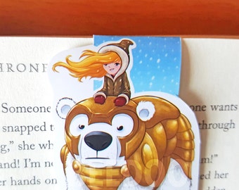 Segnalibro magnetico con orso polare e ragazza