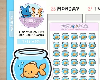 Livin' in a Fish Bowl | Happy Planner, TN, Functional, Decorative, Sleeping, Zzz, Cute, TN, Hobonichi, Bullet Journal