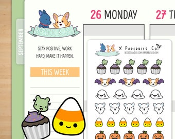Paperbits Co x Beedoo&Co ハロウィンコラボ - アイコン | コラボレーション、10月、不気味、バレットジャーナル、ホリデーステッカー、TN、かわいい、カワイイ