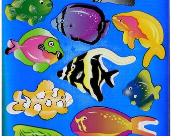 Super Rare Vintage Sandylion Prismatic Fish Stickers