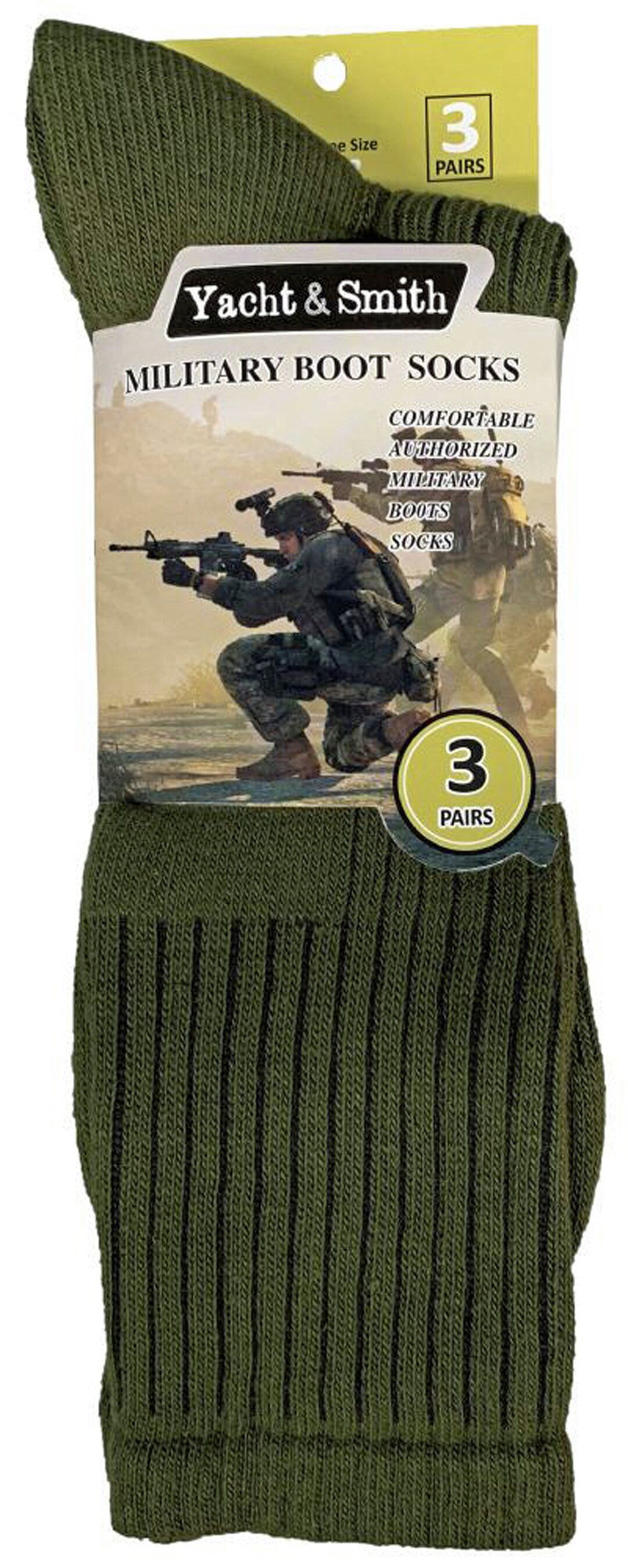 Men's 3 Pack Military Boot Socks, Mens Army Socks, Men's Hunting Socks