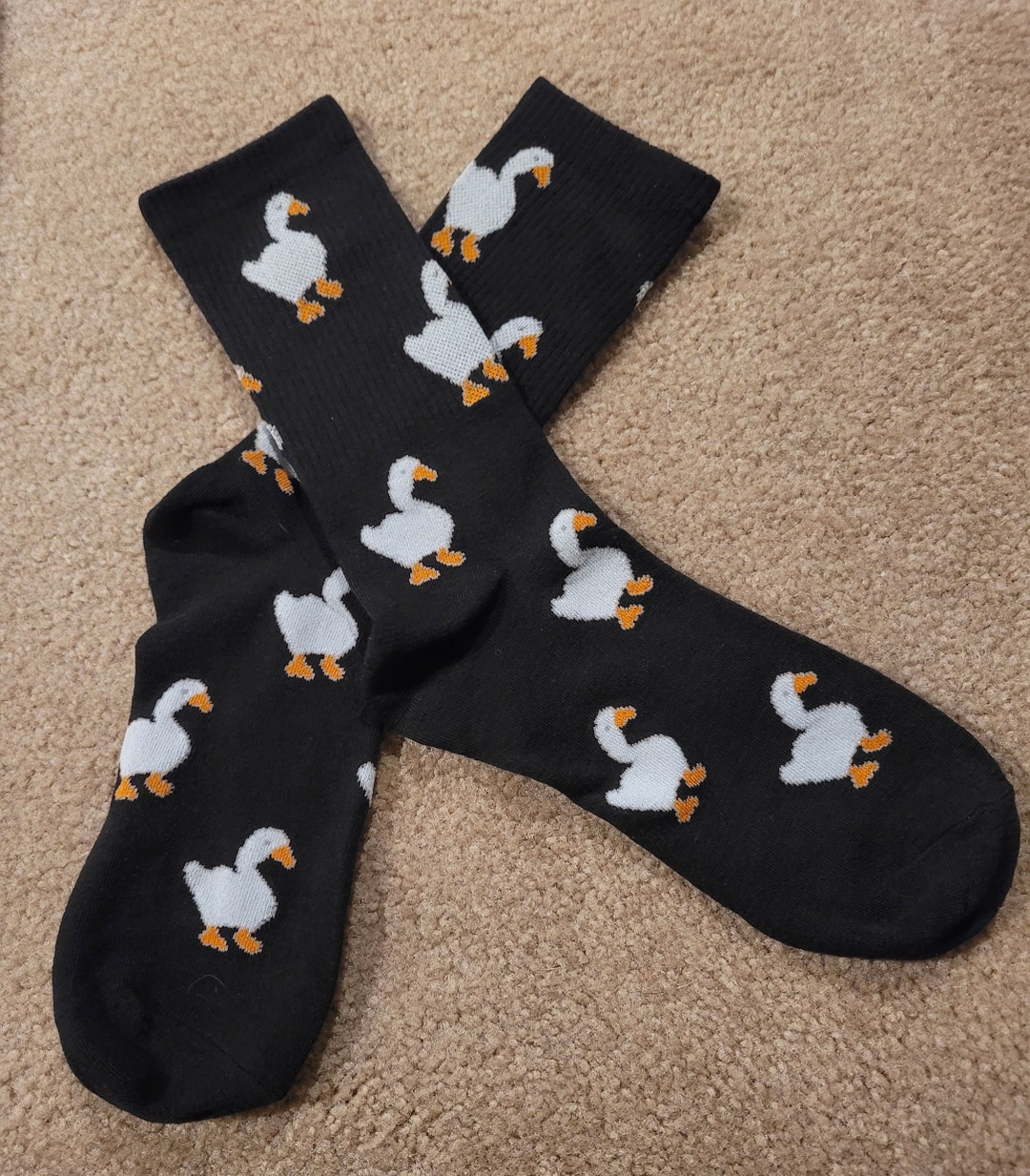 Cartoon Rubber Ducky Socks, Rubber Duck Socks, Men's Funny Socks, Men's