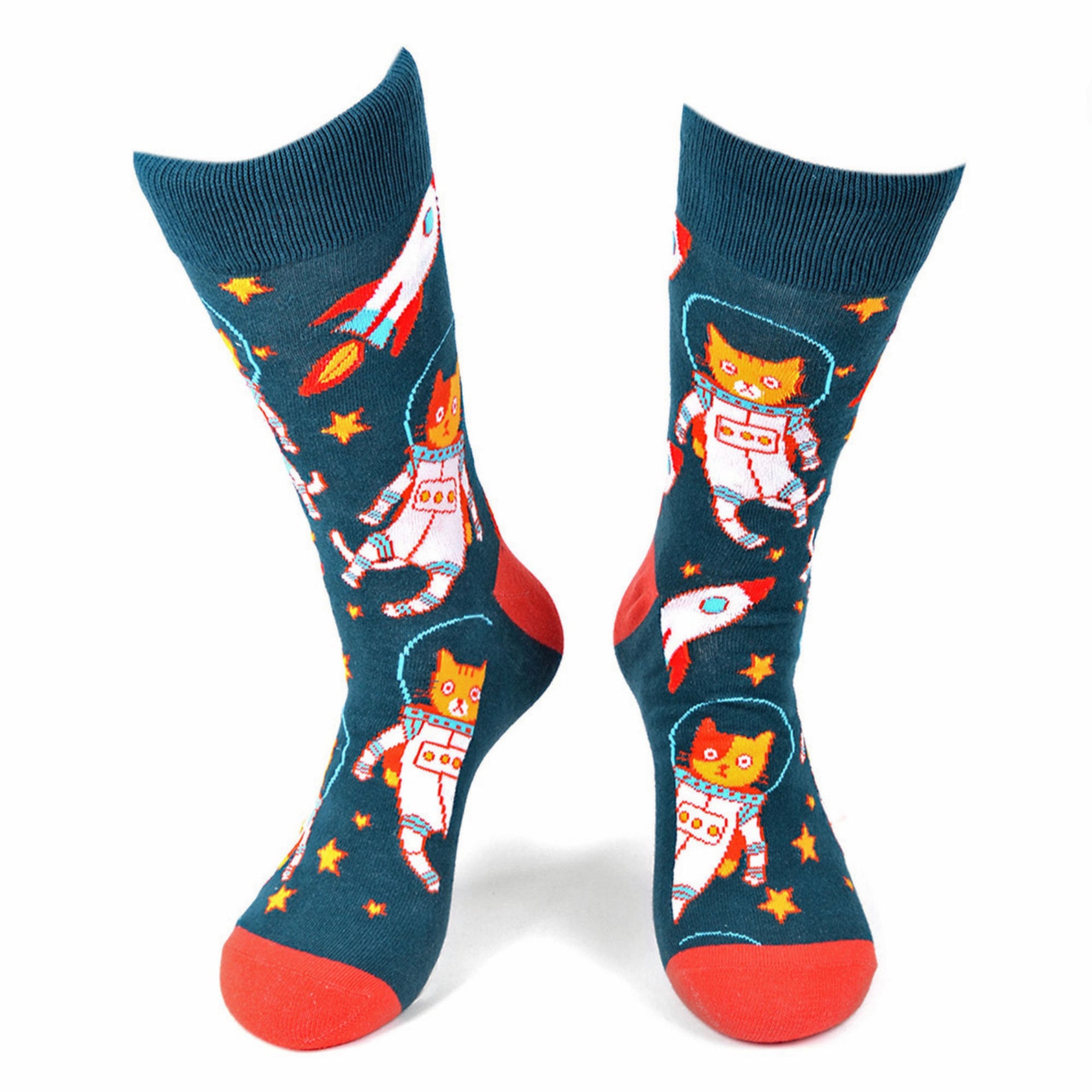 Men's Space Cats Socks Men's Cat Socks Cat Socks Etsy