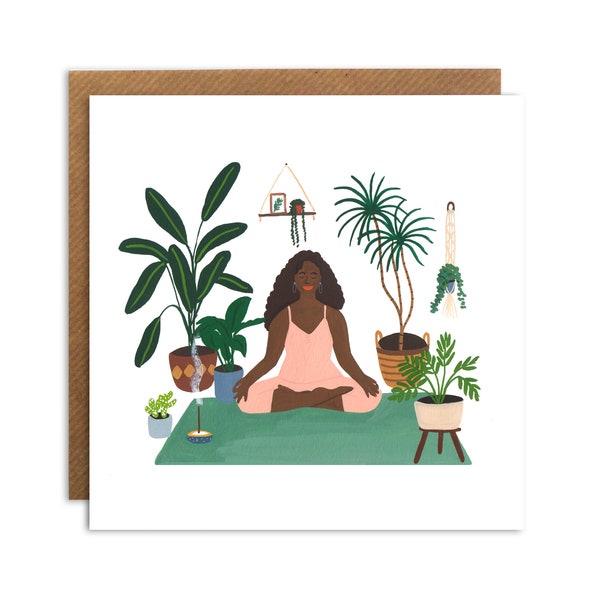 Namasté Yoga Greeting Card - Illustrated Cards - Yoga Card - Namaste Card - Zen Card - Meditation Card - Yoga Lover Gift - Birthday Card