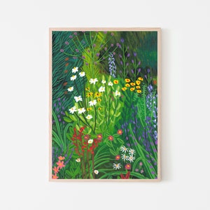 A4 | A3 Wild Flower Garden Giclee Fine Art Print - Flower Print - Botanical Print - Nature Print - Botanical Wall Art - Landscape Print