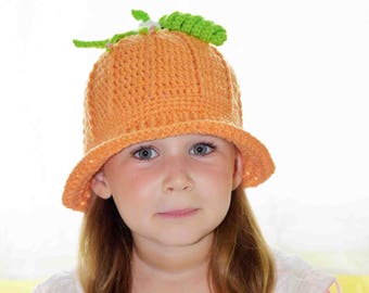 Crochet Pumpkin Hat, Thanksgiving Outfit, Fall Cloche