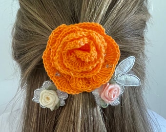 Scrunchie hair tie with flower rose