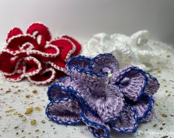 Crochet big flower appliqué 3D flower Crochet appliqué Crochet doily Flower patch Knit flower Knit collage Rose patch