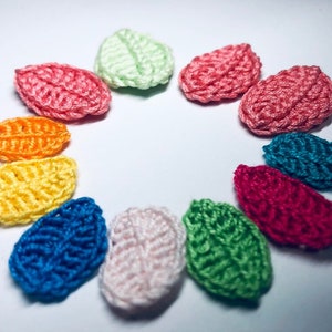 Häkeln Sie kleine Blätter kleine Patch kleine häkeln für Scrapbook Blatt Applikation Baumwolle Quilti DIY Blume Patch Applikation schwarz grün orange weiß