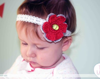 Under 10 dollars Baby Christmas Headband Baby Holiday Headband Red Headband Christmas Crochet Headband Holiday Bow Baby Christmas Outfit