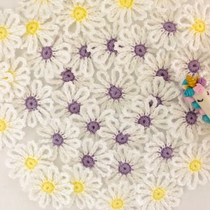 Crochet pequeñas flores margaritas conjunto de 20