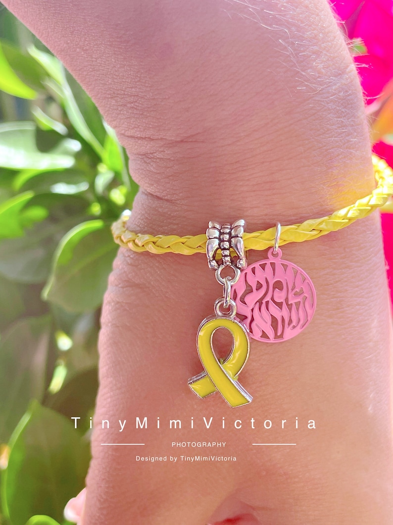 Bracelet Shema Israel yellow Hope Charm Bracelets Silver Yellow ribbon Bring Them Home Yellow Ribbon Israel pin Hostage Pin zdjęcie 3