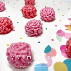 Crochet appliqué 3d flower Little roses Gold flowers Tiny patch Fabric flower motif Ribbon roses
