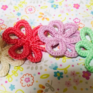 Pequenas flores de crochê 20 peças, aplique de crochê, cobertor de flores, flores roxas, menos de 10 dólares, artesanato, flores, enfeite, cartão de decoração