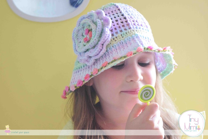 Summer crochet cloche girls rainbow hat Sunhat Women Summer Hats for Kids Newborn Hat crochet flowers Photo shoot Baby Toddler hat