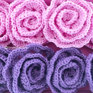 Rosas de crochê cartão de crochê apliques de crochê tecido flor 3d Conjunto de 5 peças remendo arco-íris grande