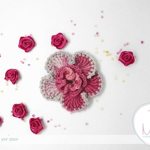 Häkelblume Applikation Scrapbooking dekorative Blume Dekor Große gehäkelte Blume Verzierungen für die Dekoration von Kleidung, Handwerk, Karten, Journal