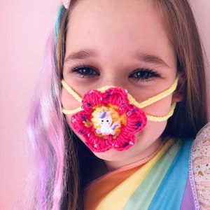 Eenhoorn neus warmer Valentijnscadeau Haak bloem Regenboog grappig ornament Neus dekking Leuke geschenken valentijnskaart voor haar