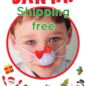 Nose Warmer Red Bow Unisex Outdoor Fun Christmas Gift Holiday Boys Nose Warmer Crochet Nose Girls Fun Gift Nose Mitten Nose Muff