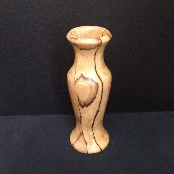 Florero - arce Spalted hermoso patrón de madera.  Mano vuelta - regalo perfecto para la exhibición o flores secas.