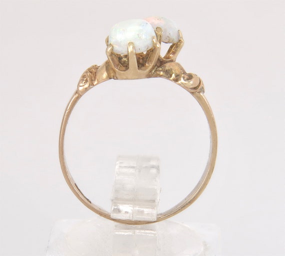 Antique 1.00ct Genuine Opal 14K Yellow Gold Victo… - image 4