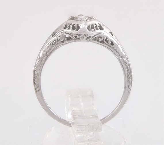 Antique .22ct Diamond 18K White Gold Art Deco Sol… - image 3