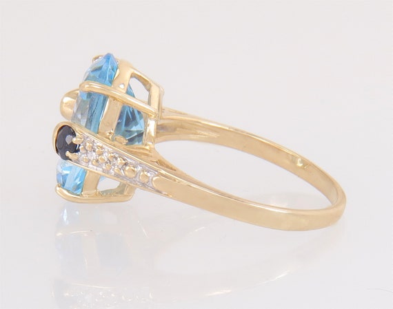 14K Yellow Gold 6.70ct Genuine Diamond Blue Topaz… - image 3