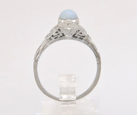 Antique 14k White Gold 1.04ct Genuine Opal & Diam… - image 4