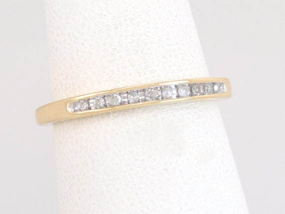 Designer Estate 14K Yellow Gold .10ct Genuine Dia… - image 1