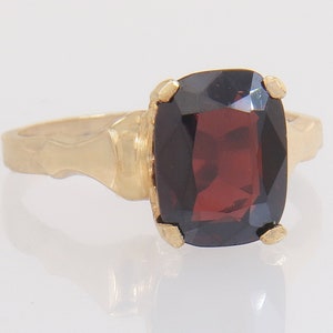 Antique Estate 1.75ct Garnet 10K Yellow Gold Art Deco Engagement Ring Size 4.5