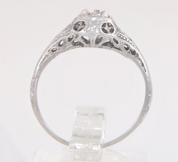 Antique 14K White Gold .18ct Genuine Diamond Art … - image 3