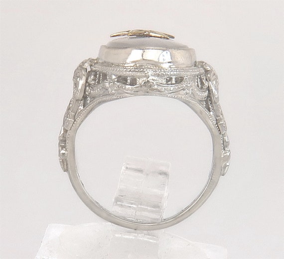 14K White Gold Camphor Glass Order of Eastern Sta… - image 3