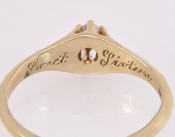 Vintage Estate Genuine Pearl 14K Yellow Gold Ring… - image 3