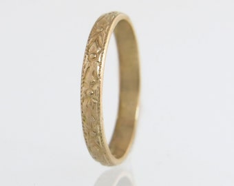 Estate Antique Art Deco A&Z 10K Yellow Gold Child Infant Ring Band 0.6g