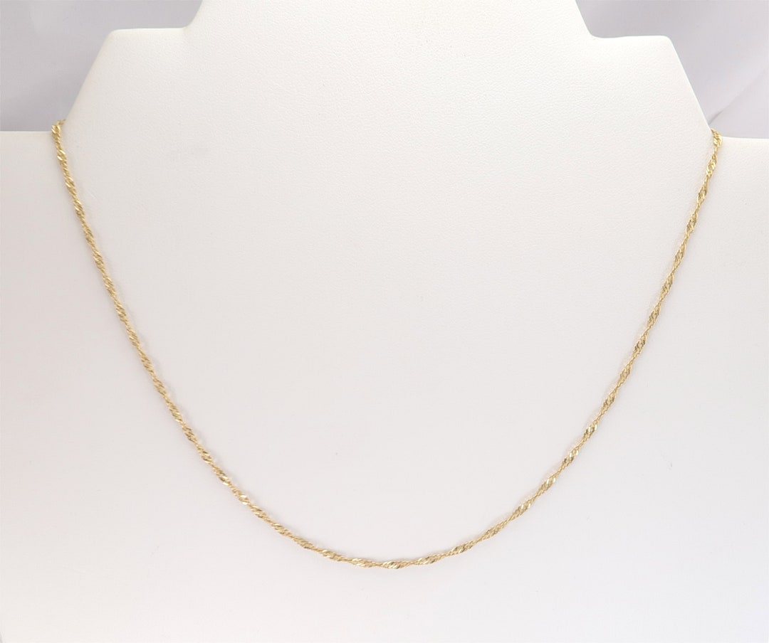 14K Yellow Gold Twisted Curb Link Chain 16 Necklace 2.3 Gram Made in Italy Etsy